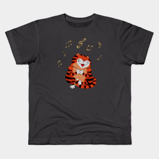 Singing Cat Kids T-Shirt by AngelsWhisper